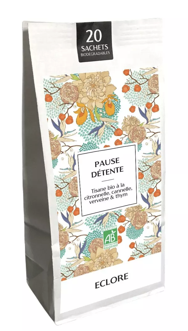 Biologische Kruideninfusie Pause Détente – 20 composteerbare zakjes