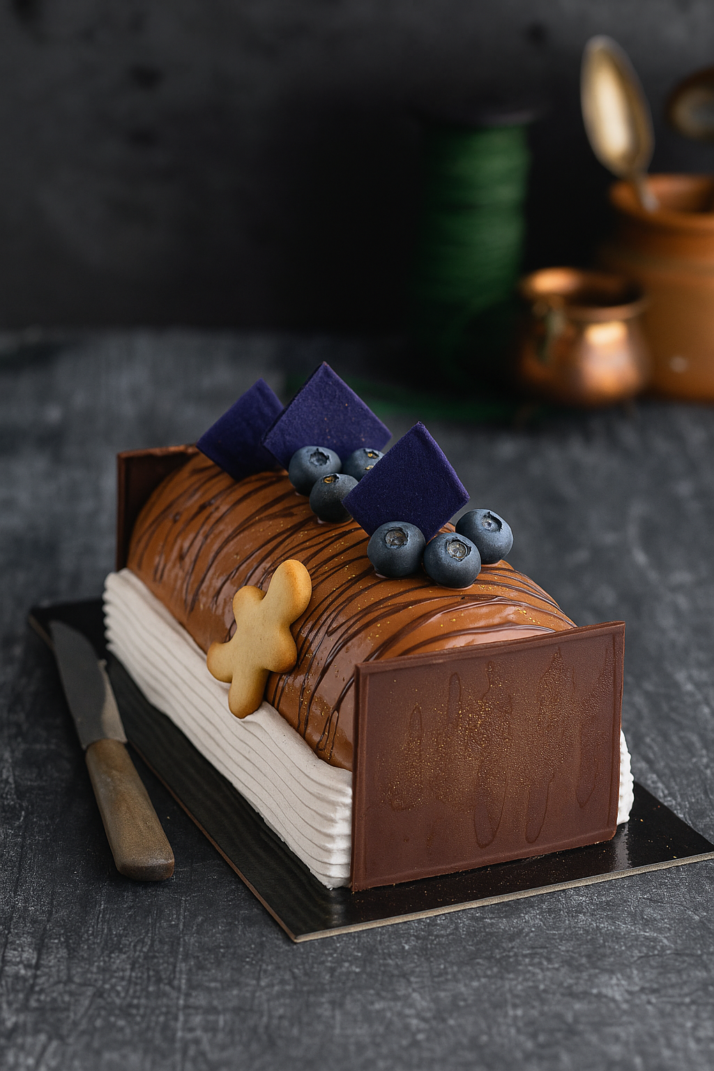 VEGAN hocolade & bosbessen buche (enkel tijdens de feestdagen)